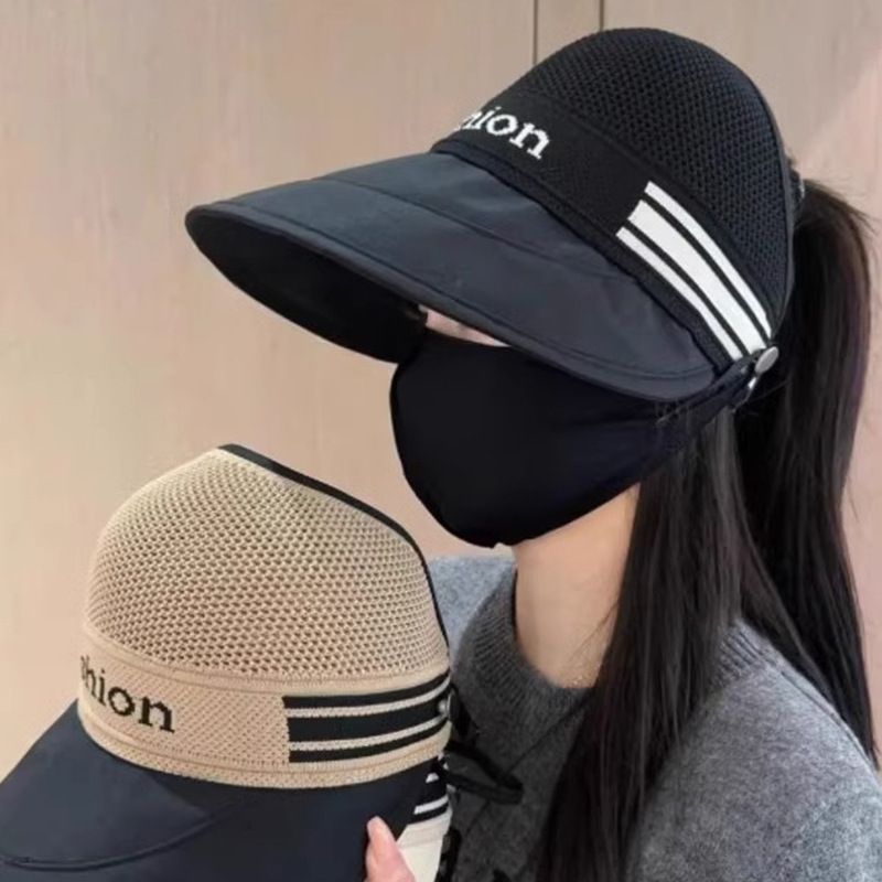 Outdoor Hangable Mask Extended Brim Mesh Top Duckbill For Women Spring Summer Large Head Circumference Fashionable_voghion.com