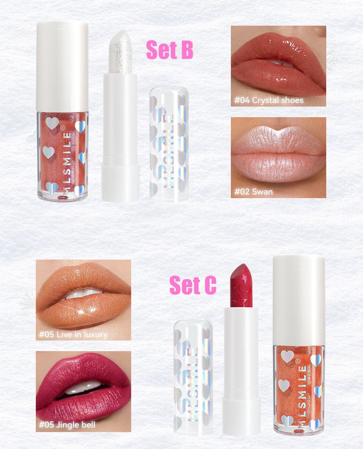 Rossetto perlato, set di smalti per labbra, idratante, opaco, non facile da applicare._voghion.com
