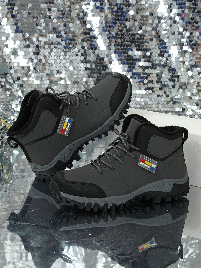 Herbst winter paar anti-rutsch verschleiß-beständig sport schuhe mit dicken baumwolle schuhe, kurze samt bequem für beide_voghion.com