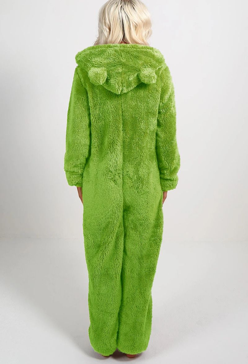 Damenbekleidung, gemütlicher Fleece-Overall mit Kapuze – warme lange Winterhose für Damen, hohe Elastizität, Übergröße erhältlich, lässiges einteiliges Outfit_voghion.com