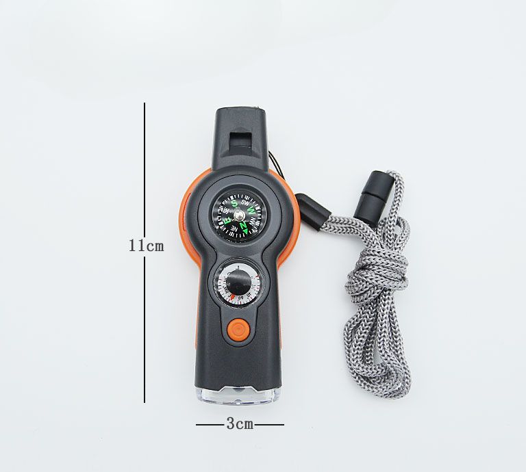 LED Işıklı Termometre Pusulalı Çok İşlevli 7'si 1 Arada Açık Hava Hayatta Kalma Düdüğü_voghion.com
