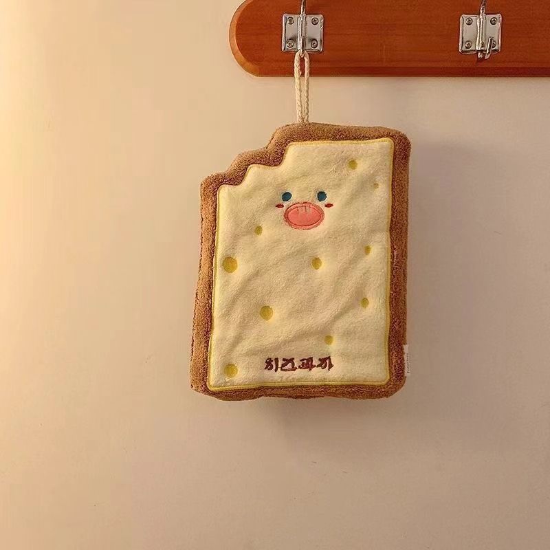 Lillian Cross-Border Source Moon Rabbit Cheese Toast Hanging Hand Small Towel Bathroom Kitchen Cartoon Cloth Gift_voghion.com