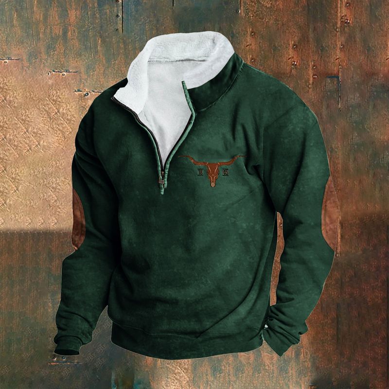 Adatto a tutte le stagioni, primavera e autunno, nuovo cappotto da uomo con maniche lunghe e mezza cerniera, stampato, casual, alla moda._voghion.com