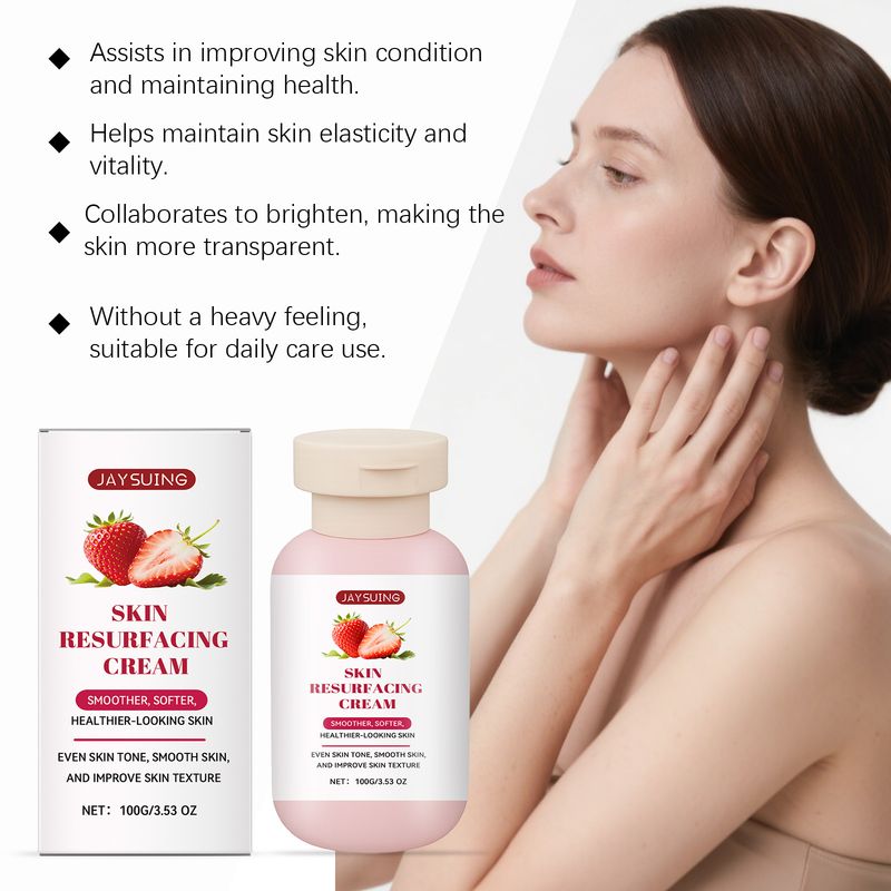 Jaysuing Strawberry Skin Reinigende, Exfoliërende, Hydraterende, Voedende, Verfrissende, Niet-Plakkige Verzorgingscrème_voghion.com