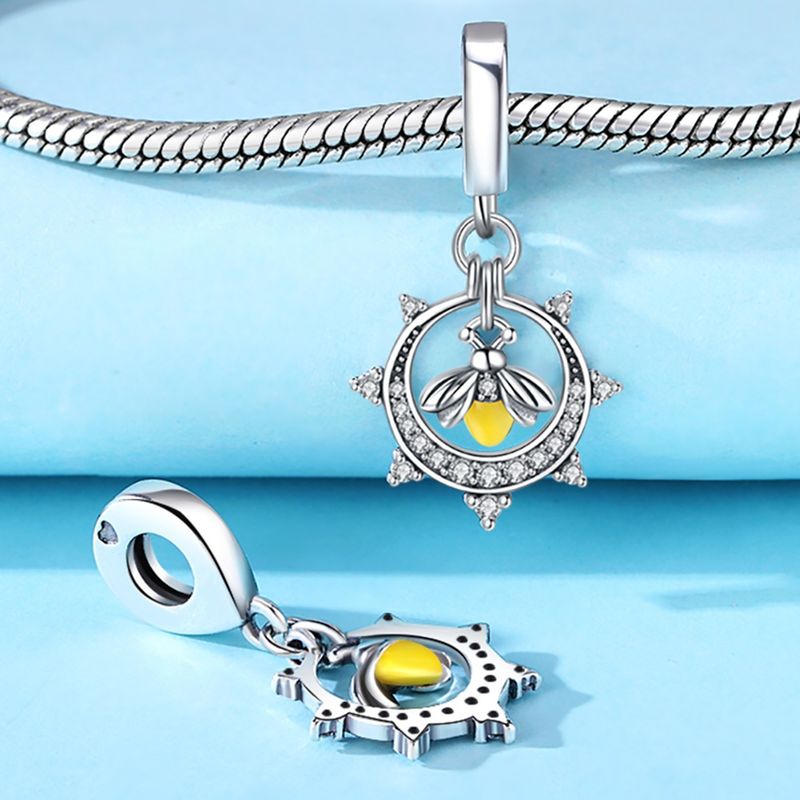 Women's Jewelry Insect Dragonfly Butterfly Firefly Charm Pendant Beads Jewelry With Bracelet Pieces White Copper Plated Silver_voghion.com