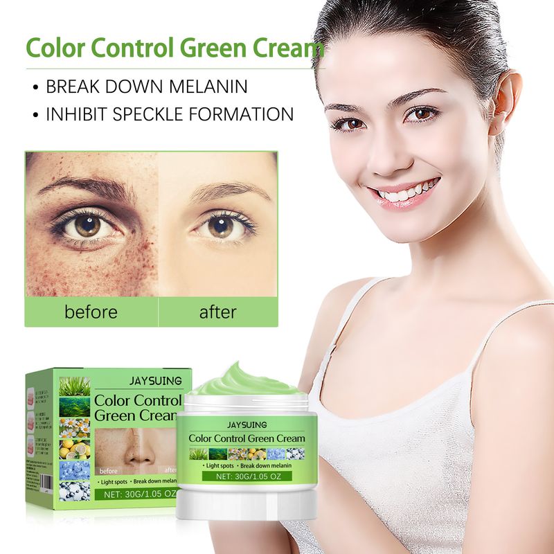 Jaysuing Spot Freckle Compaction Pigment Revitalizare Frumoasă a Pielii Decolorare Pete După Controlul Culorii Cremă Verde_voghion.com
