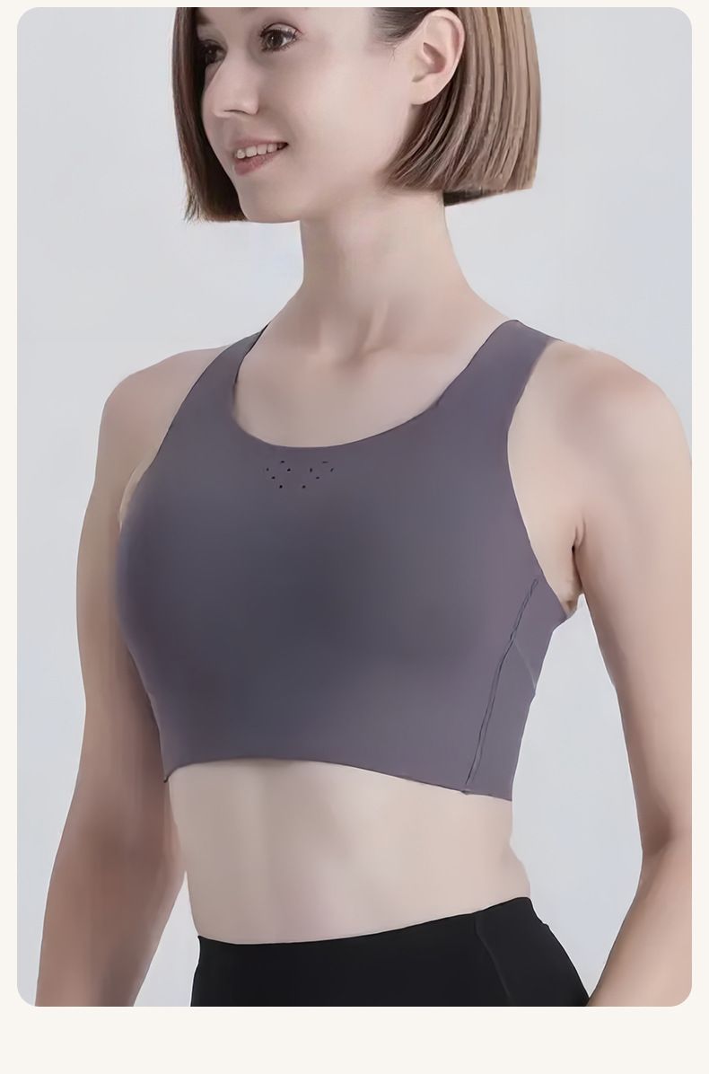 Xinyu Clothing Non-Cup Integrated High-Strength Shockproof Yoga Vest Outer Wear Running Sports Bra For Women_voghion.com