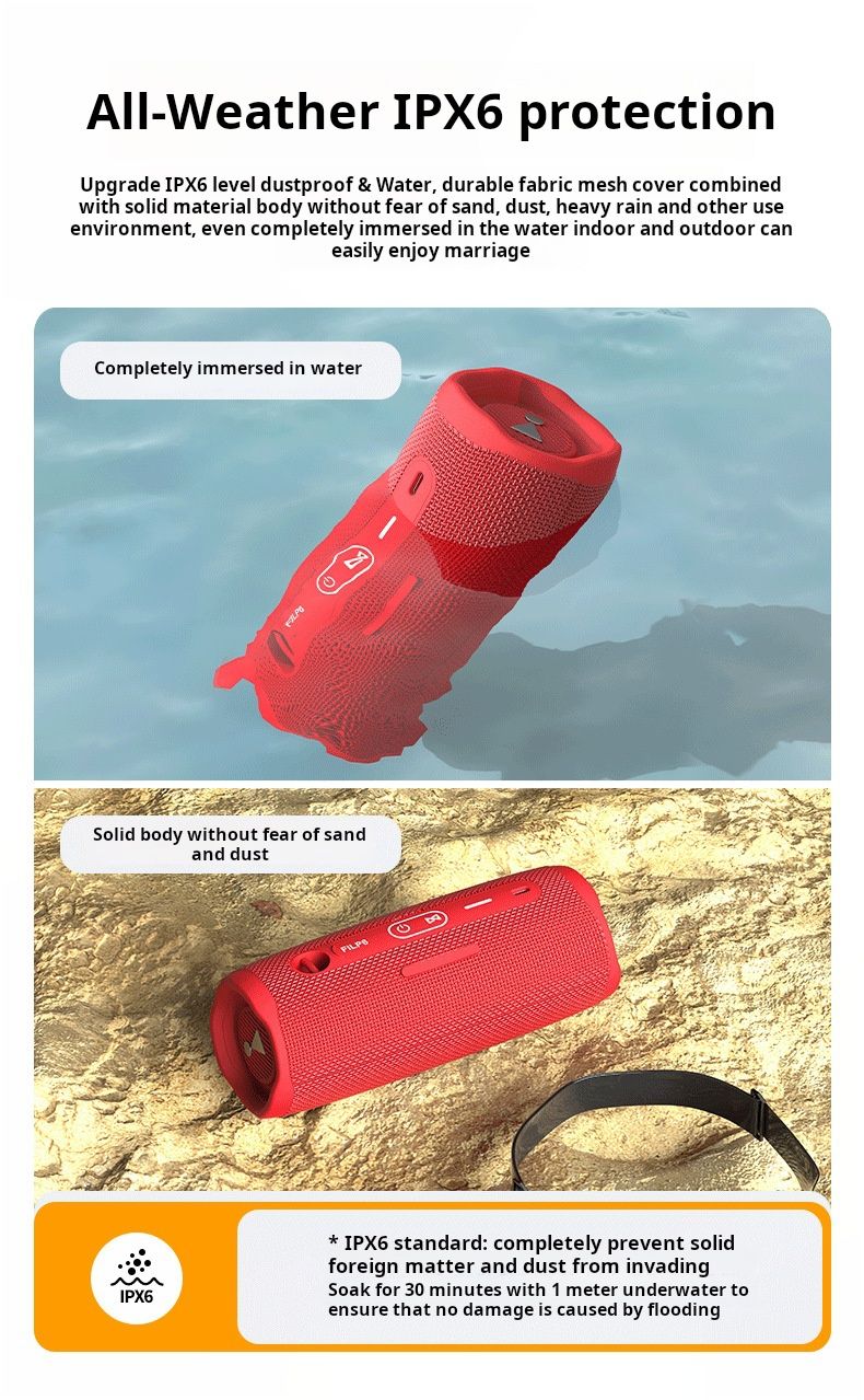 Flip6 Outdoor Waterproof Can Tf Card Slot Wireless Mini Portable Party Subwoofer Bluetooth Speaker_voghion.com