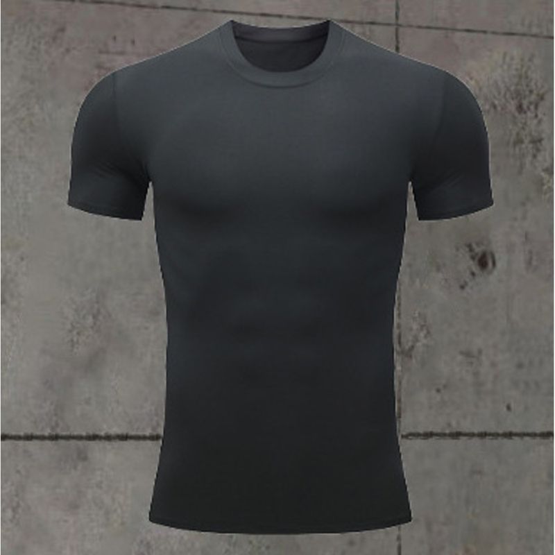 Abbigliamento sportivo da uomo PRO Fitness, aderente, a maniche corte, ad asciugatura rapida, elastico, maglietta da corsa, maglia da ciclismo a compressione_voghion.com