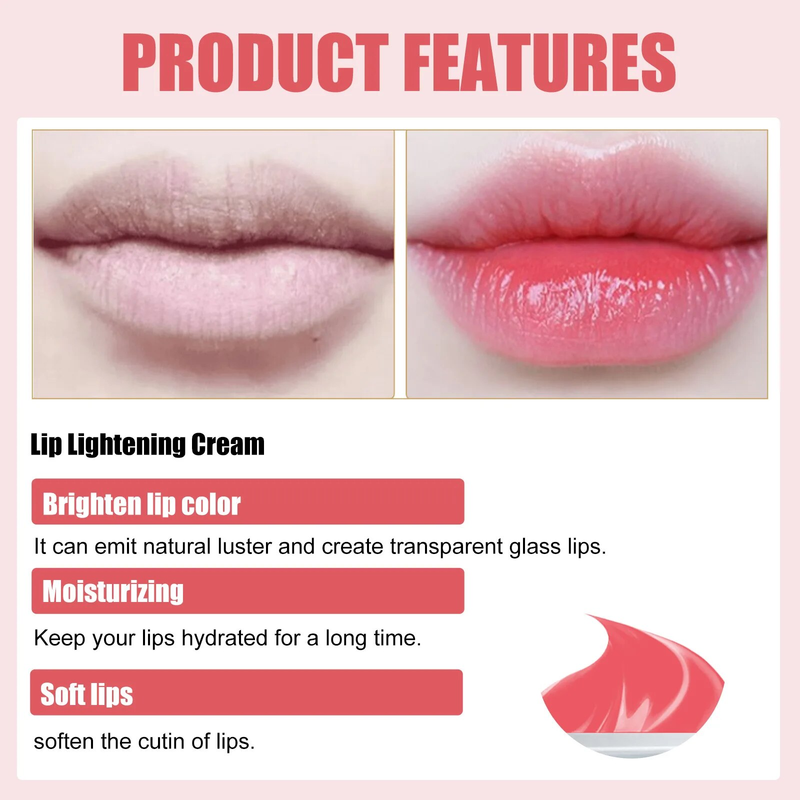Lippenaufhellungscreme, feuchtigkeitsspendender Balsam, Aufhellung, Aufhellung, nährender Lippenstift, dunkle Lippenpflege, Bleichcreme, 30 g, weiblich_voghion.com