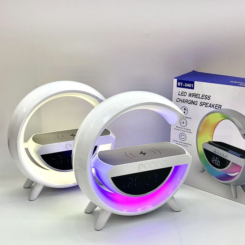 New Bluetooth Speaker Atmosphere Light Voice Clock Wireless Mobile Sound_voghion.com