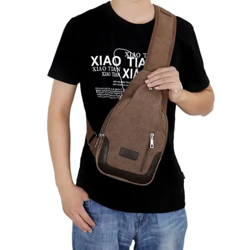 Borsa a tracolla da uomo multitasche, borsa a tracolla da viaggio in tela resistente all'usura, borsa a tracolla da viaggio di grande capacità_voghion.com