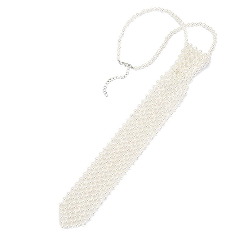 Französisches Designgefühl, passender JK-Hemdanzug, kurze Accessoires, elegantes Temperament, Perlenkrawatte im INS-Stil_voghion.com