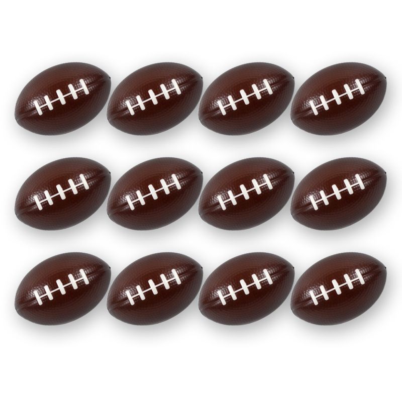 12pcs Small Brown Football Relief Toy For Kids Printed Foam Relief Pu Ball_voghion.com