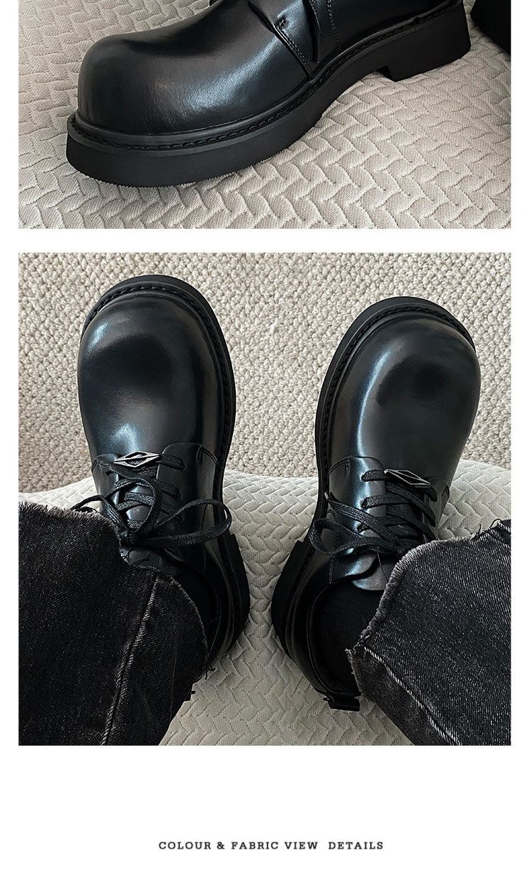 Herbst Neue Echte Derby Für Männer High-End Dicke Sohle Höhe Zunehmende Große Britischen Stil Herren Casual Leder Schuhe_voghion.com