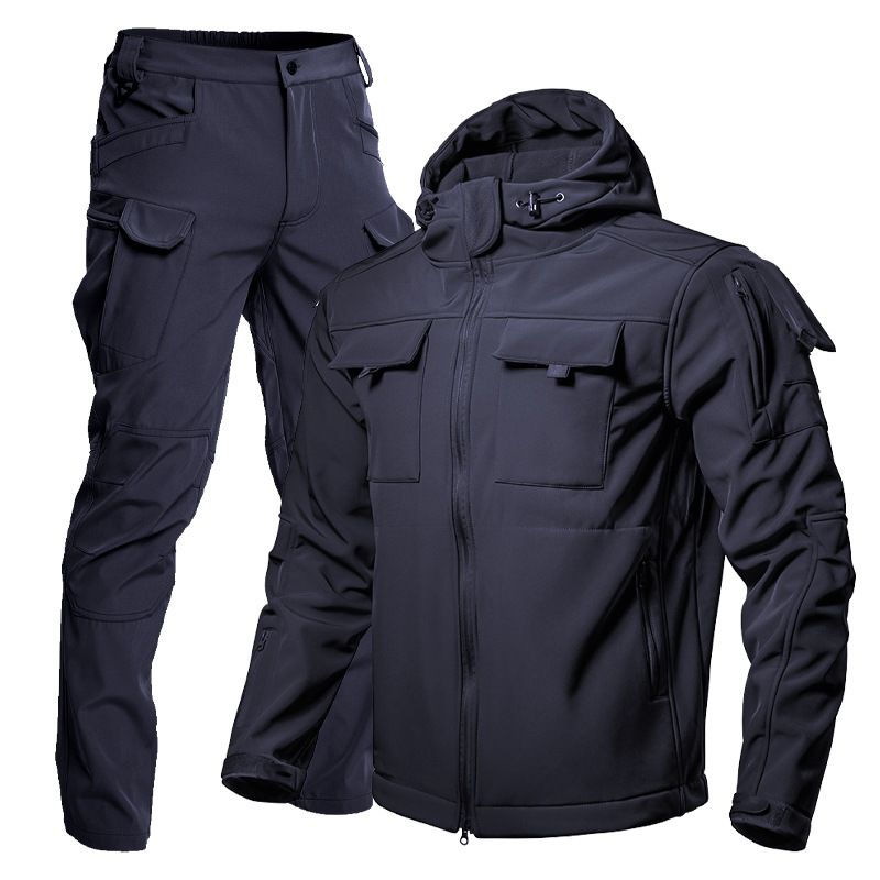 Giacca softshell invernale da uomo in pelle di squalo - Tuta tattica antivento, foderata in pile, per escursionismo e appassionati militari_voghion.com