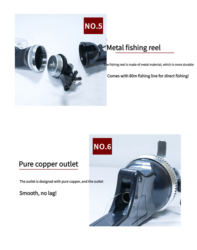 Canne à pêche ultra courte et pliable avec moulinet intégré pour lancer longue distance_voghion.com