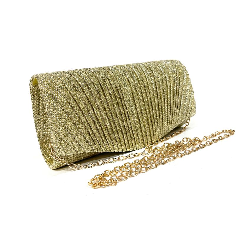 Andralyn Borsa da Cena a Pieghe Lucida da Donna con Tracolla a Catena Staccabile Borsa per Matrimonio, Fidanzamento, Appuntamento, Festa, Abito Formale per Donna_voghion.com