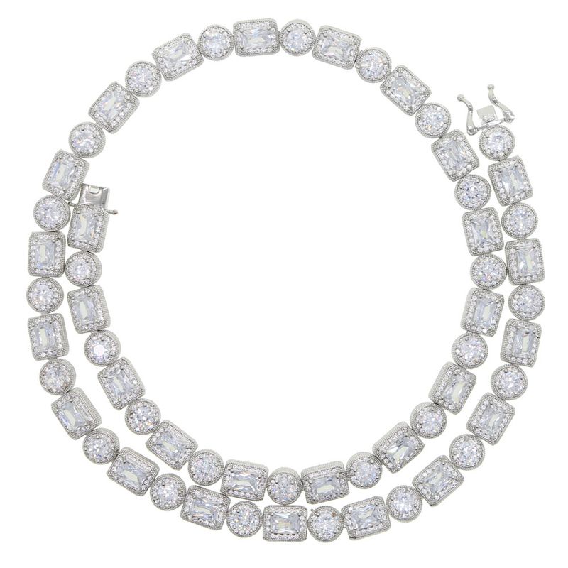 8mm ronde rechthoekige zirkoon ketting hiphop modetrend koppel ketting_voghion.com