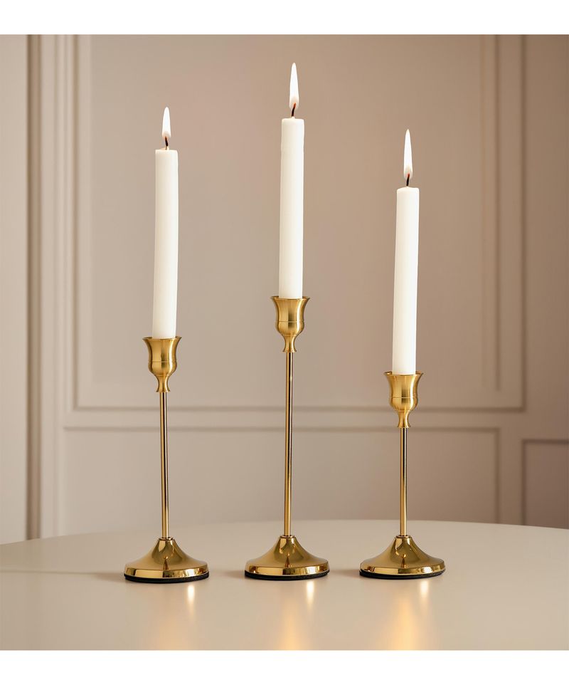 Elegante set di portacandele in alluminio – Finitura galvanizzata argento/nero/oro/rame per cene e regali in stile europeo_voghion.com