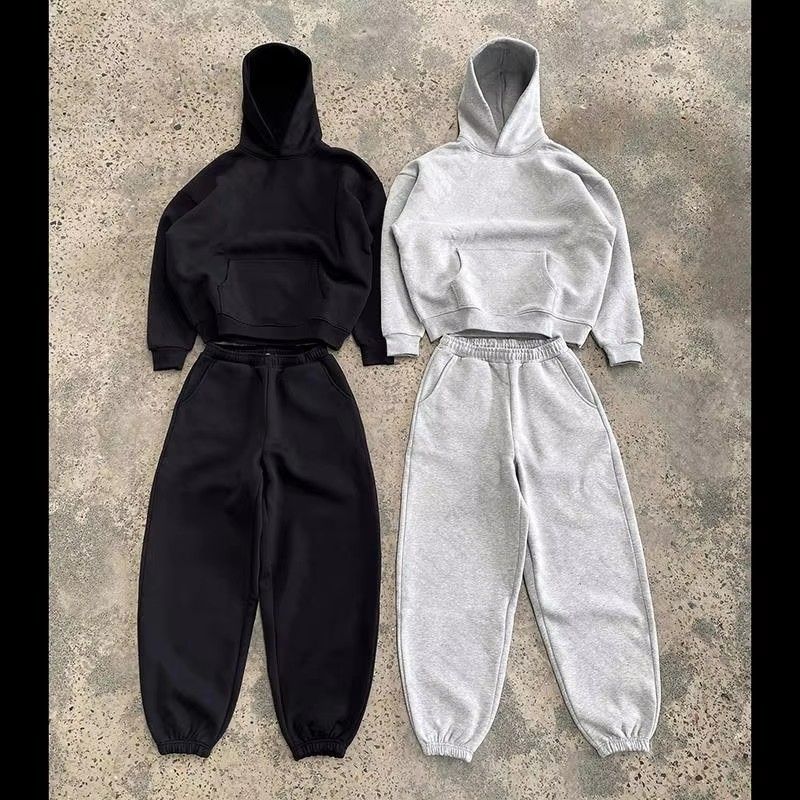 Roupas masculinas com capuz casual confortável estilo de rua conjunto moletom leggings terno_voghion.com