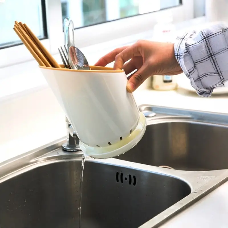 1 stuk eetstokjesbuis met bord, servieshouder, thuiskeukenorganizer, eetstokjesafvoerdoos_voghion.com