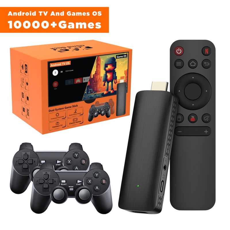 ELEBAO D6G Retro TV 64GB 10000 x2 Lite Juegos Gamepad Video Console 4K Game Stick_voghion.com