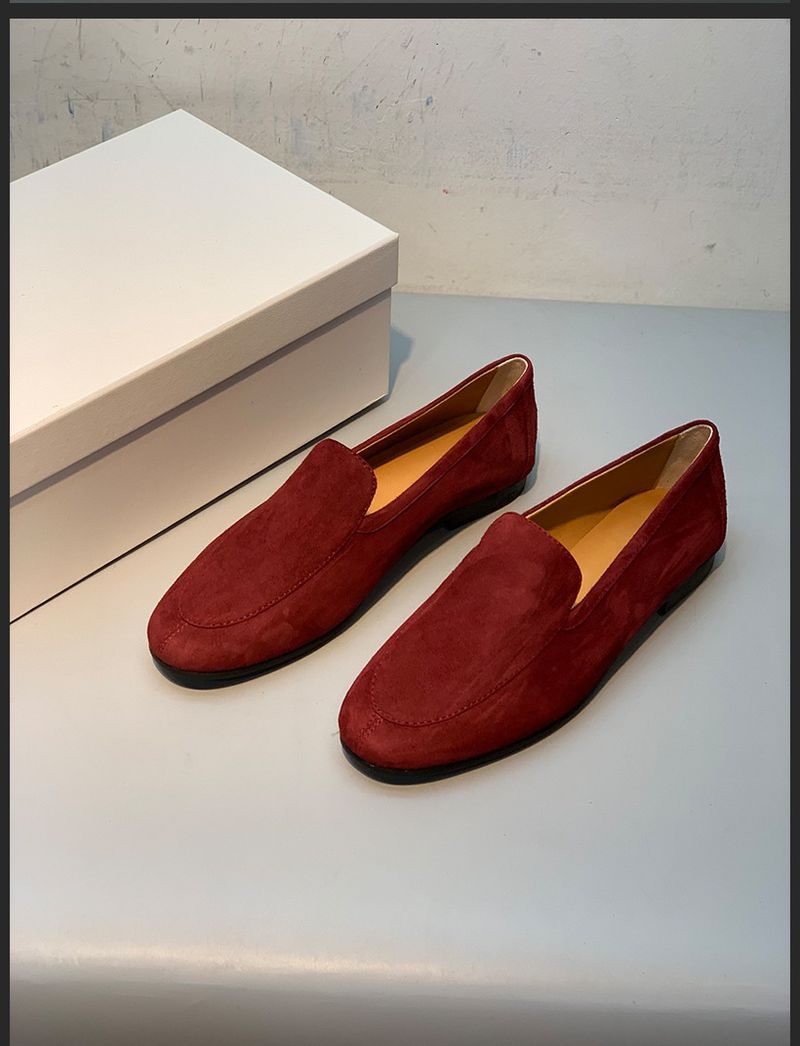 Autumn Row Atmungsaktive Vielseitige Kaschmir-Loafer, Bequeme Und Faule Schuhe, Runde Zehen Flache Sohle Single Kick Schuhe Für_voghion.com