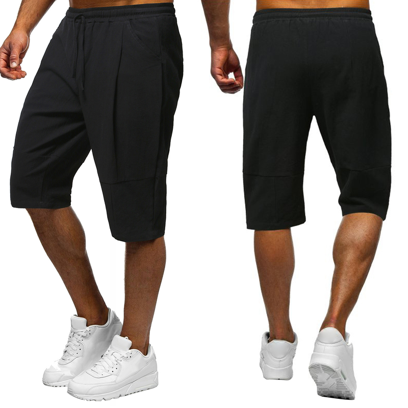 Weizhifu Cargo Shorts Loose Drawstring Casual Pockets Shrink Resistant Keep Cooling Linen Solid Color Summer Cargo Shorts Men Clothes_voghion.com