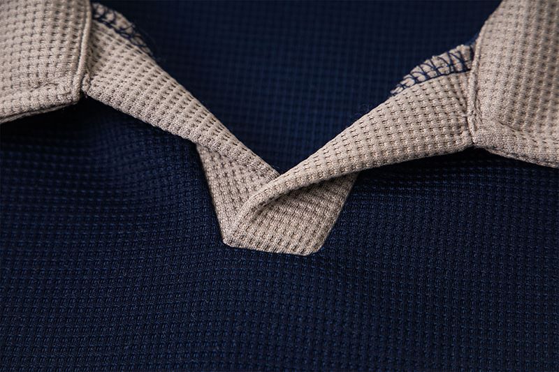 Sweat-shirt à col rabattu avec lettres brodées, style américain, unisexe, nouveau polo ample et décontracté en jersey 2025_voghion.com