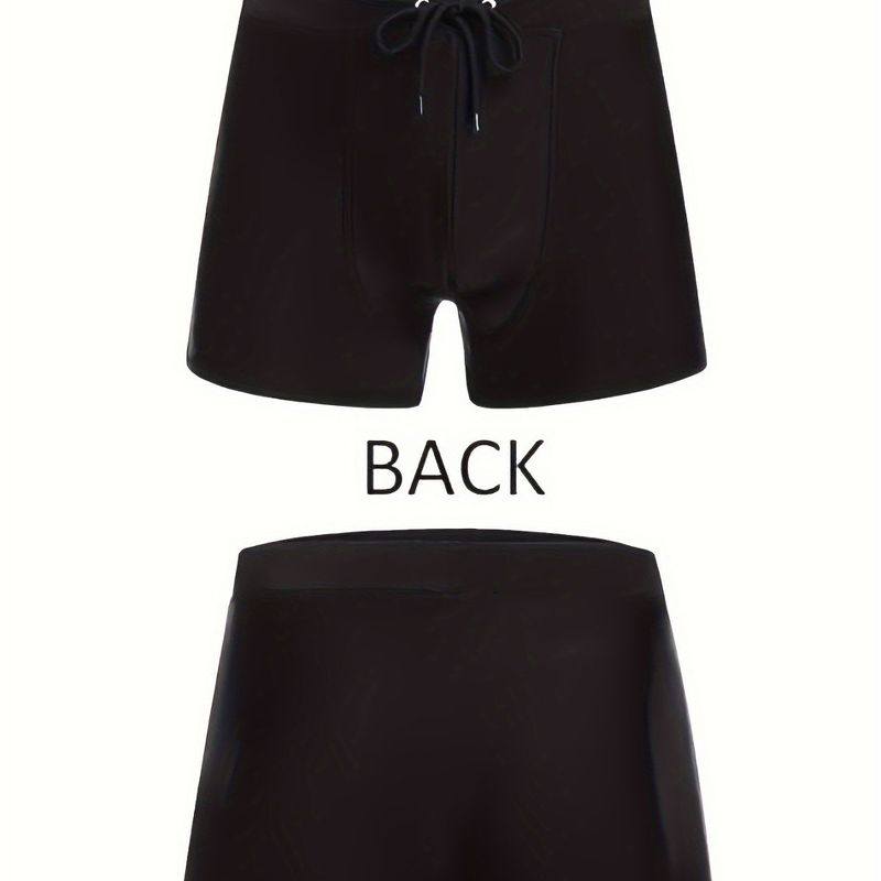 Men's Solid Swim Shorts - Slim Fit With Drawstring Waist Quick-Dry & Comfortable For Beach & Pool_voghion.com
