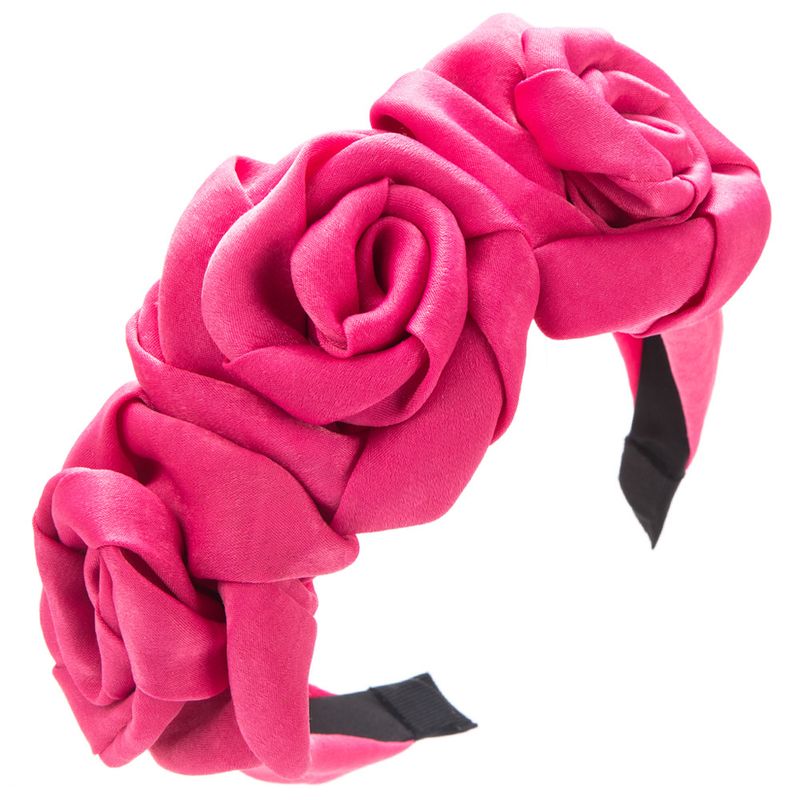 Nuove fasce per capelli in tessuto di rose fatte a mano con fiori finti da donna, che emanano un'atmosfera sofisticata ed elegante per_voghion.com