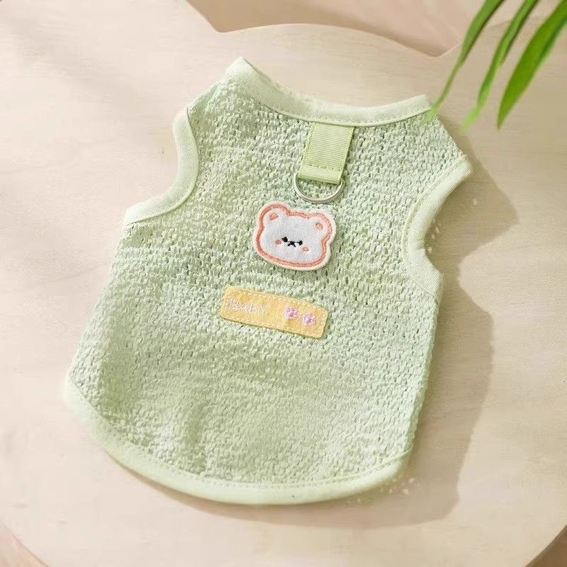 Clothes Summer Breathable Leash-compatible Ragdoll Golden Gradient Short-legged Cat Pet Dog Mesh Anti-shedding Vest_voghion.com