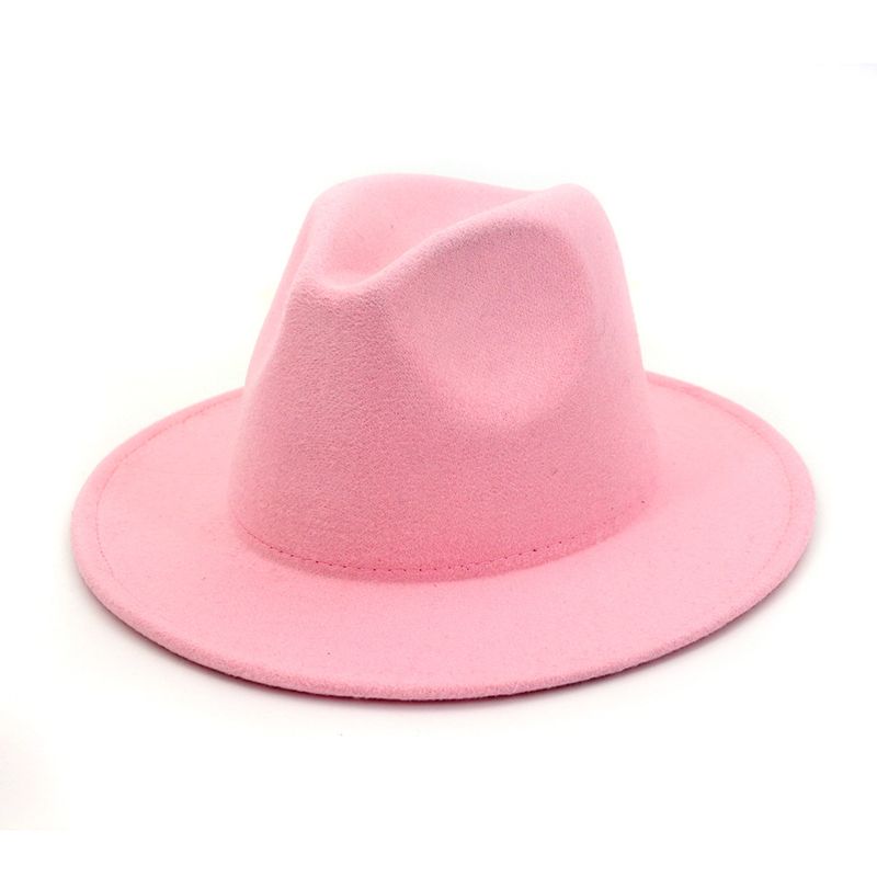 Herfst- en winterwollen hoge hoed voor mannen en vrouwen, hoeden voor koppels, grote eaves rechte rand, modieuze, veelzijdige jazzhoed_voghion.com
