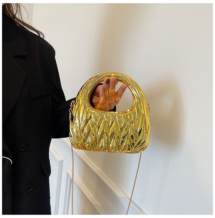 Women's Clutches Bags Acrylic Bag, Fashionable Pleated Cloud Bag, Versatile, Light Luxury And Personalized Party Bag_voghion.com