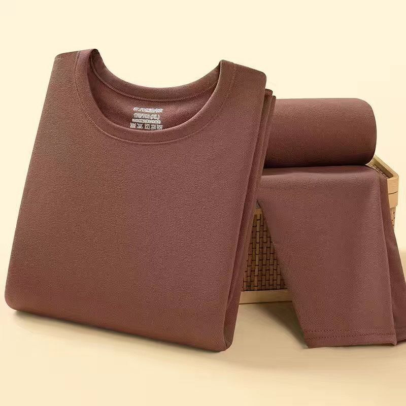 Warm Underwear Set for Men in Winter with Velvet Close fitting Large Size Long Sleeve Clothes Autumn Pants Youth Solid_voghion.com