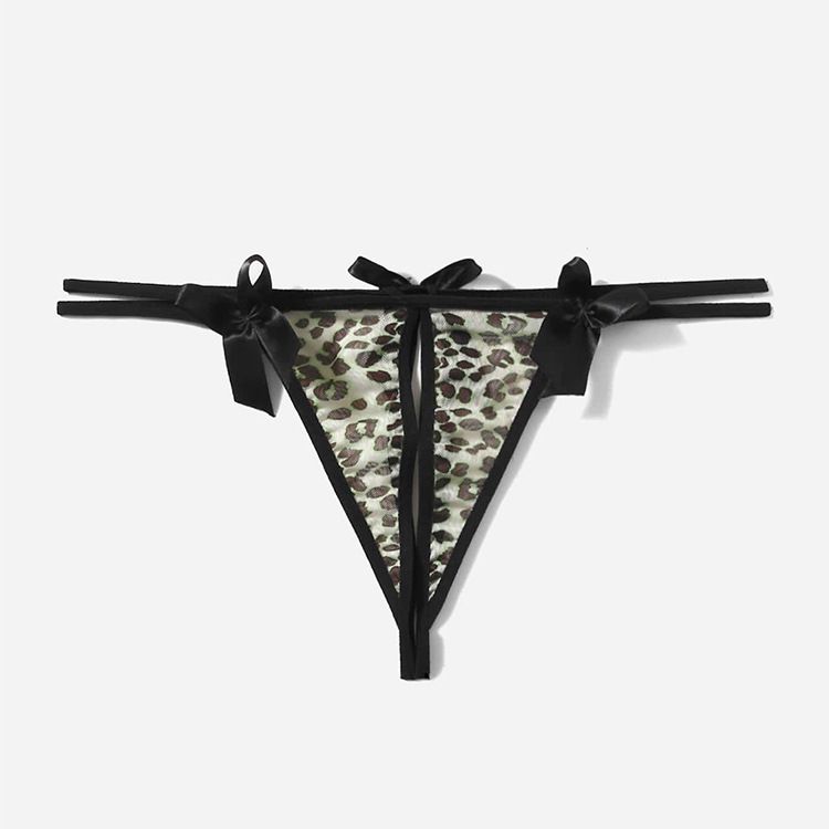 Lingerie con lacci e fiocco, sexy, ragazza, vita bassa, pizzo, aperto sul cavallo, mutandine 7538_voghion.com