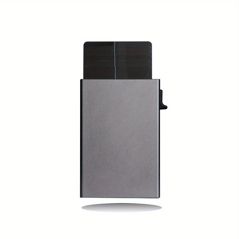 RFID Metal Men's Card Holder Simple Ultra Thin Bank Card Protective Case Aluminum Alloy Side Push One Key Card Out Anti Theft Swipe_voghion.com