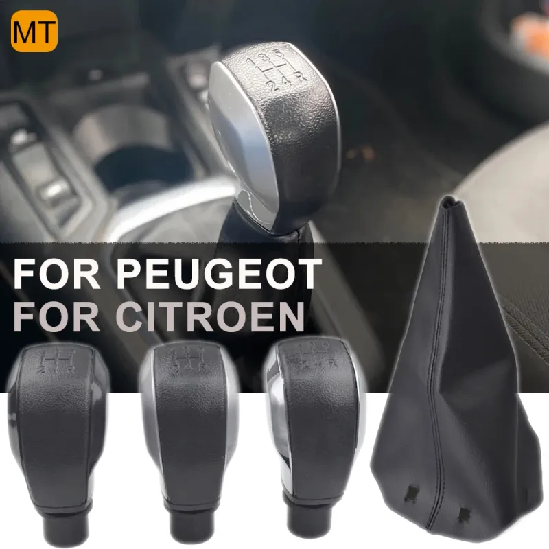 Gear Bar Knob Head 5 Speed Manual Shift Handball With Adapter For Peugeot 106 206 306 406 107 207 307 407 301 308 2008_voghion.com