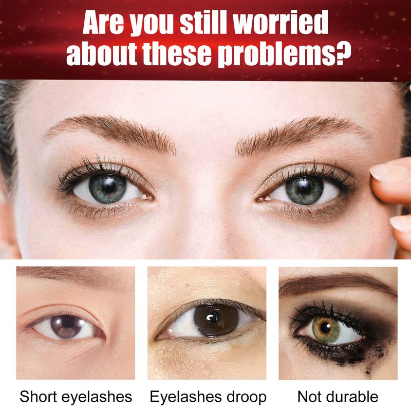 EELHOE Feuchtigkeitsspendende Wimperntusche, lang, lockig, schwarz, schön, natürlich, ohne Make-up, Augenschwarz_voghion.com