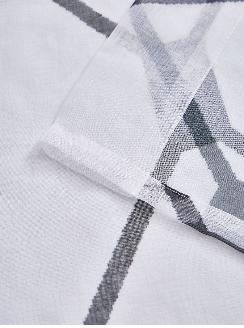 Tende in voile a quadri – Tende leggere e trasparenti per finestre (tasca porta-asta in 100% poliestere, traspiranti e semitrasparenti)_voghion.com