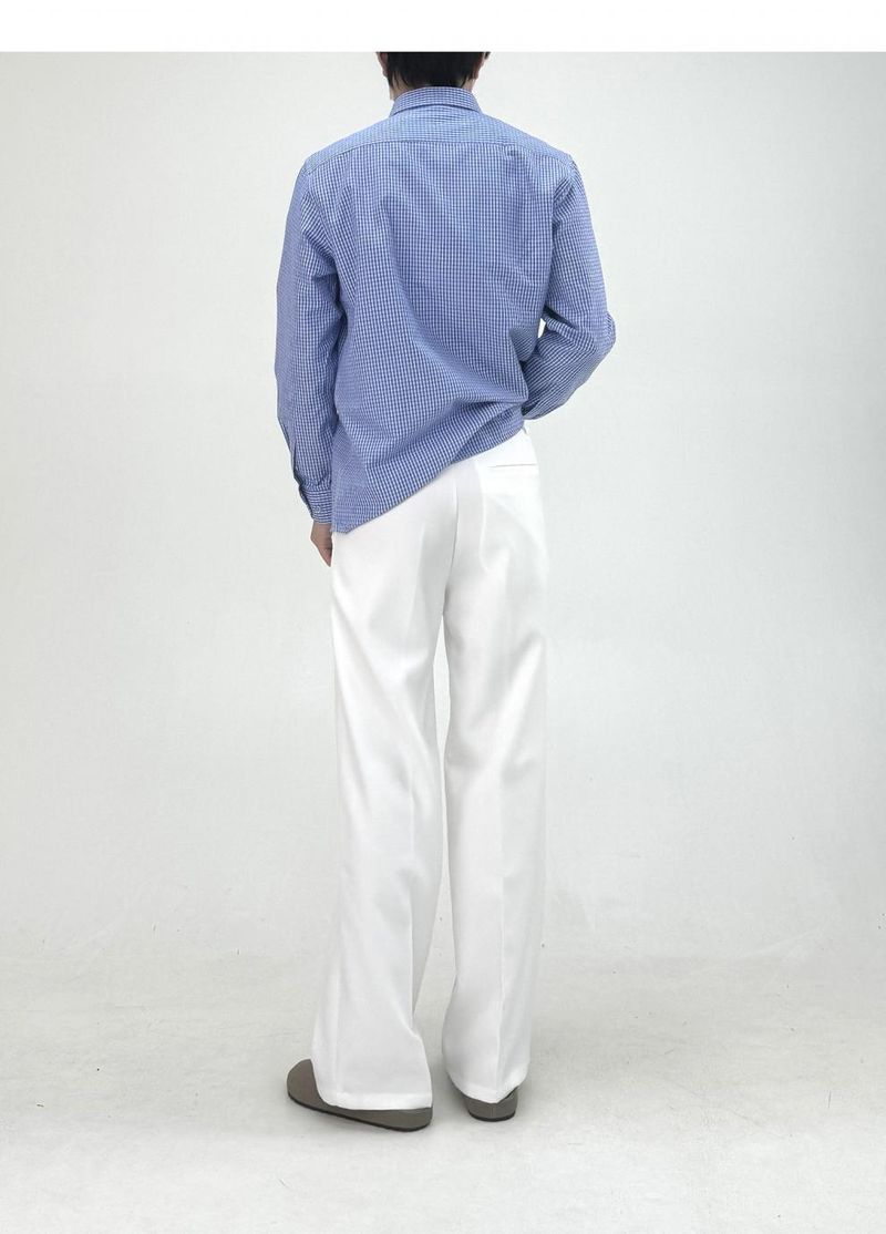 Bequeme TR Blend A-Linien-Hose für Herren mit geradem, lockerem Schnitt, lässige Bürohose – hohe Taille, knitterfrei, Stretch-Stoff (Schwarz, Grau, Weiß)_voghion.com