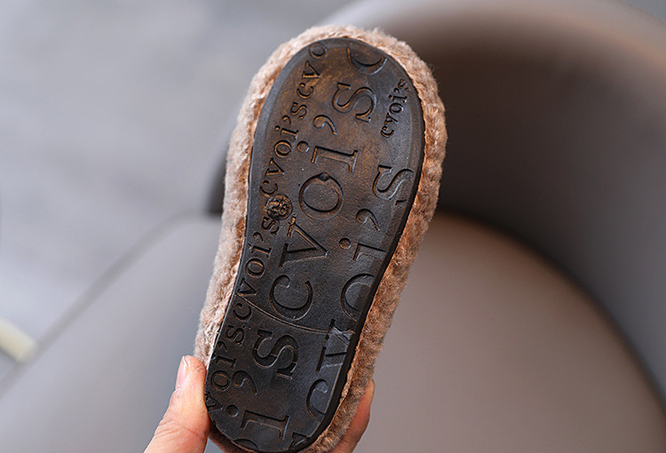 Kinderschuhe Mädchen Winter gepolsterte warme Schuhe Kinder Wollschuhe Kinder Home Baumwollschuhe Erbsenschuhe_voghion.com