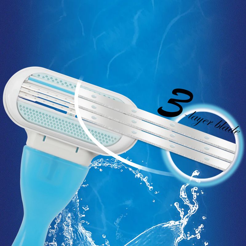 Maquinilla de afeitar de seguridad para mujer, 3 hojas, cuchillas de afeitar en forma de T, Trimme Fusion Venus, casetes reemplazables, cuchillas de afeitar_voghion.com