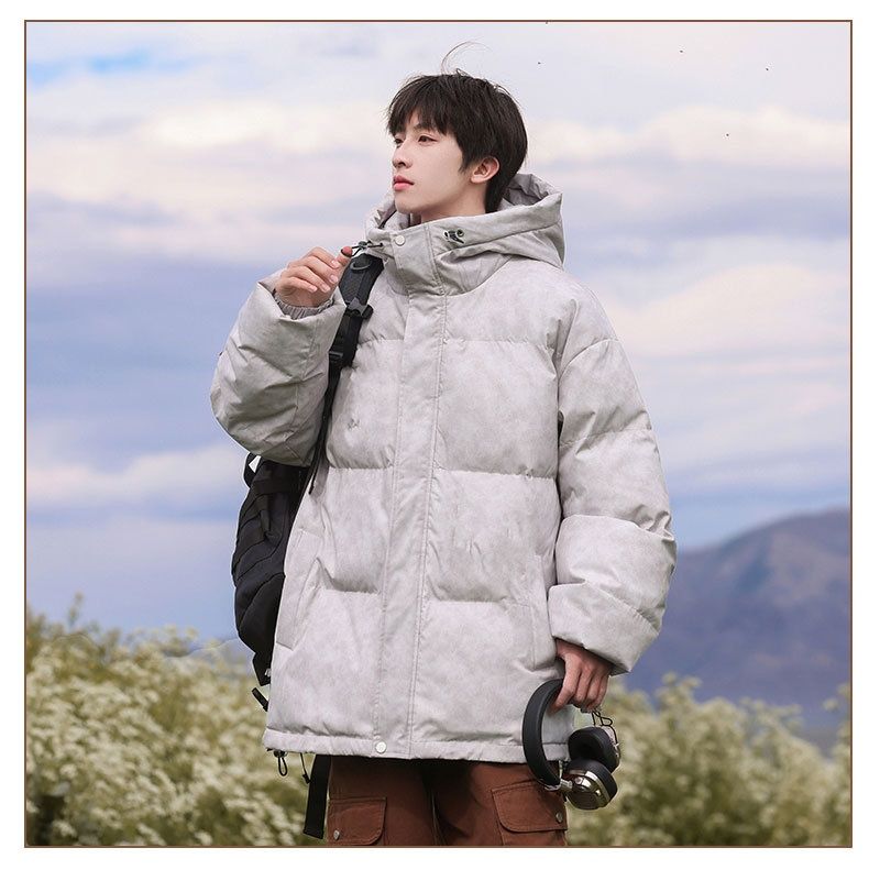Nordmann Winter New Simple Warm Hooded Fashion Couple Matching Men's Cotton Jacket Casual Coat_voghion.com
