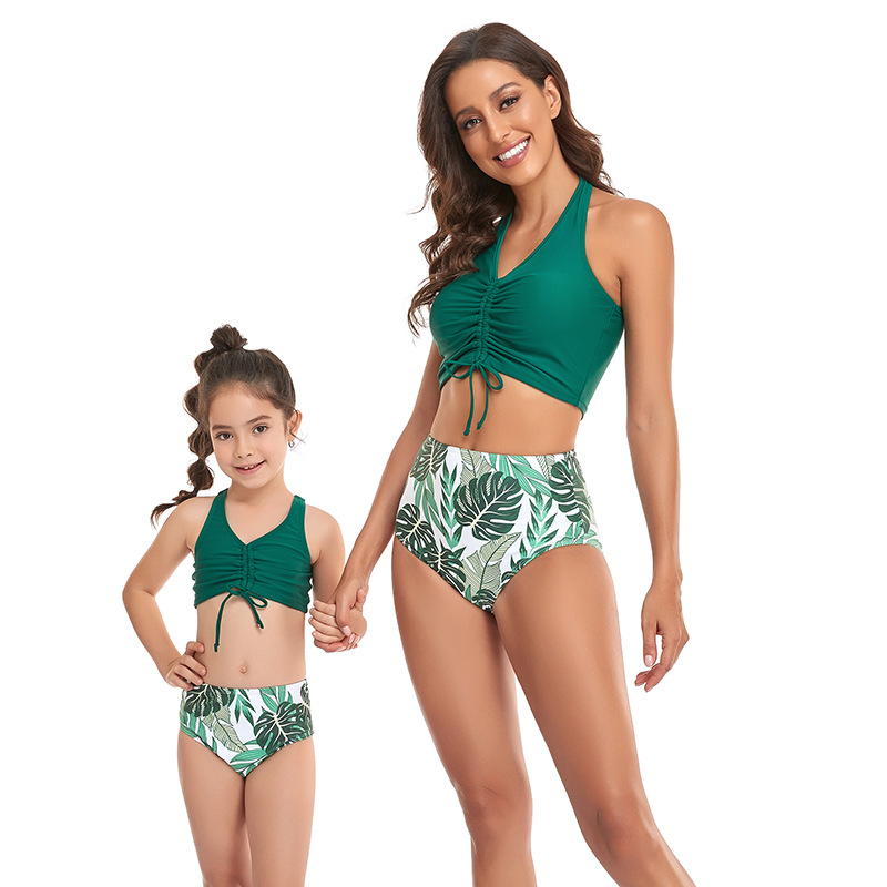 Maillot de bain fendu pour mère et enfant, Bikini familial_voghion.com
