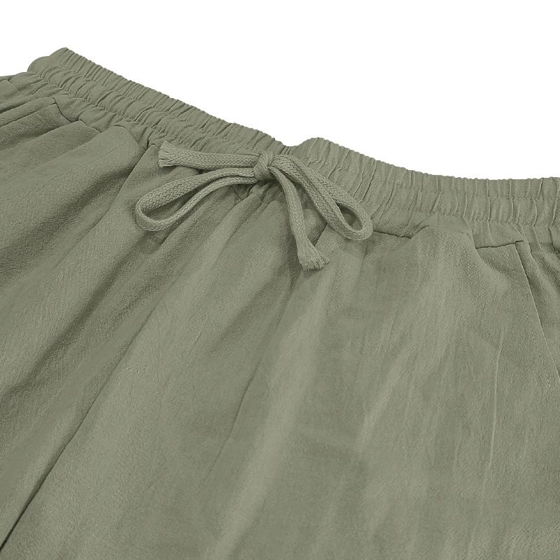 Pantaloni larghi da uomo Four Seasons in lino casual hip hop da spiaggia, a gamba larga_voghion.com