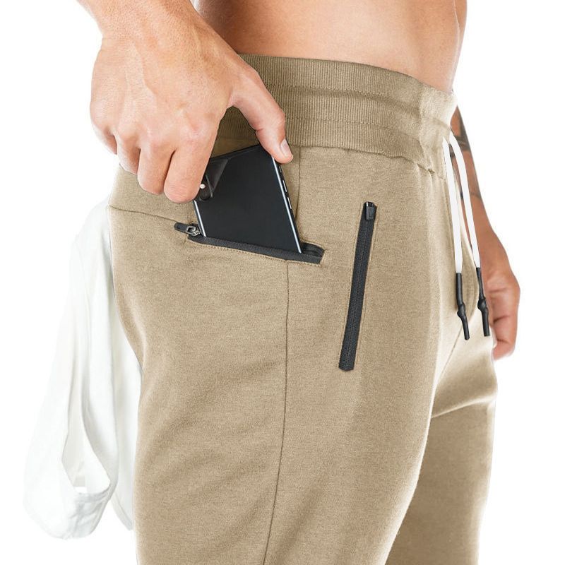 Leichte Jogginghose für Herren, atmungsaktiv, zum Wandern, Joggen, Laufen, Stretch, für Übungen und Workouts, mit Reißverschlusstasche_voghion.com