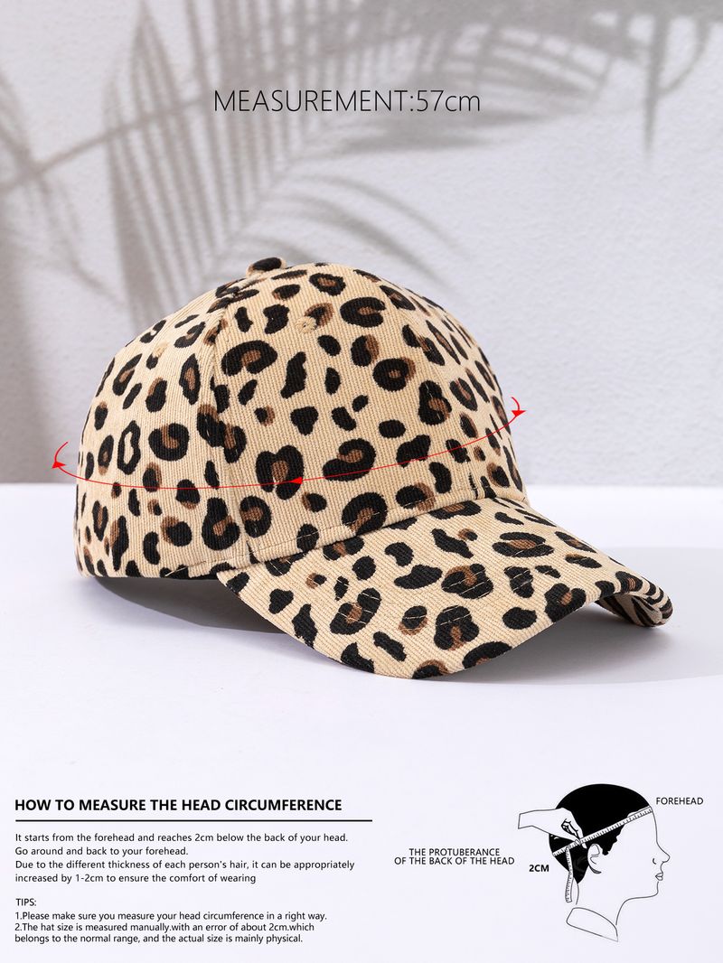 Leopard Women's autumn and winter corduroy baseball warmth preservation sunscreen hat cap hard top men_voghion.com