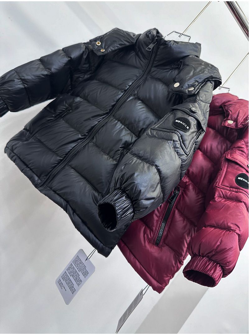 Children's Down Jacket 2025 Winter New Style Small And Medium Sized Children's Thick Warm Hooded Short 90 White Duck Down Winter Coat_voghion.com
